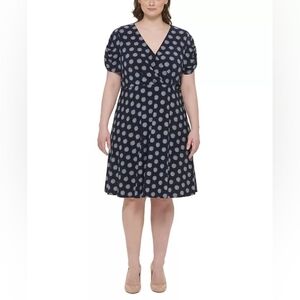 NWT Tommy Hilfiger Plus Size Medallion Print Fit & Flare Dress 14W